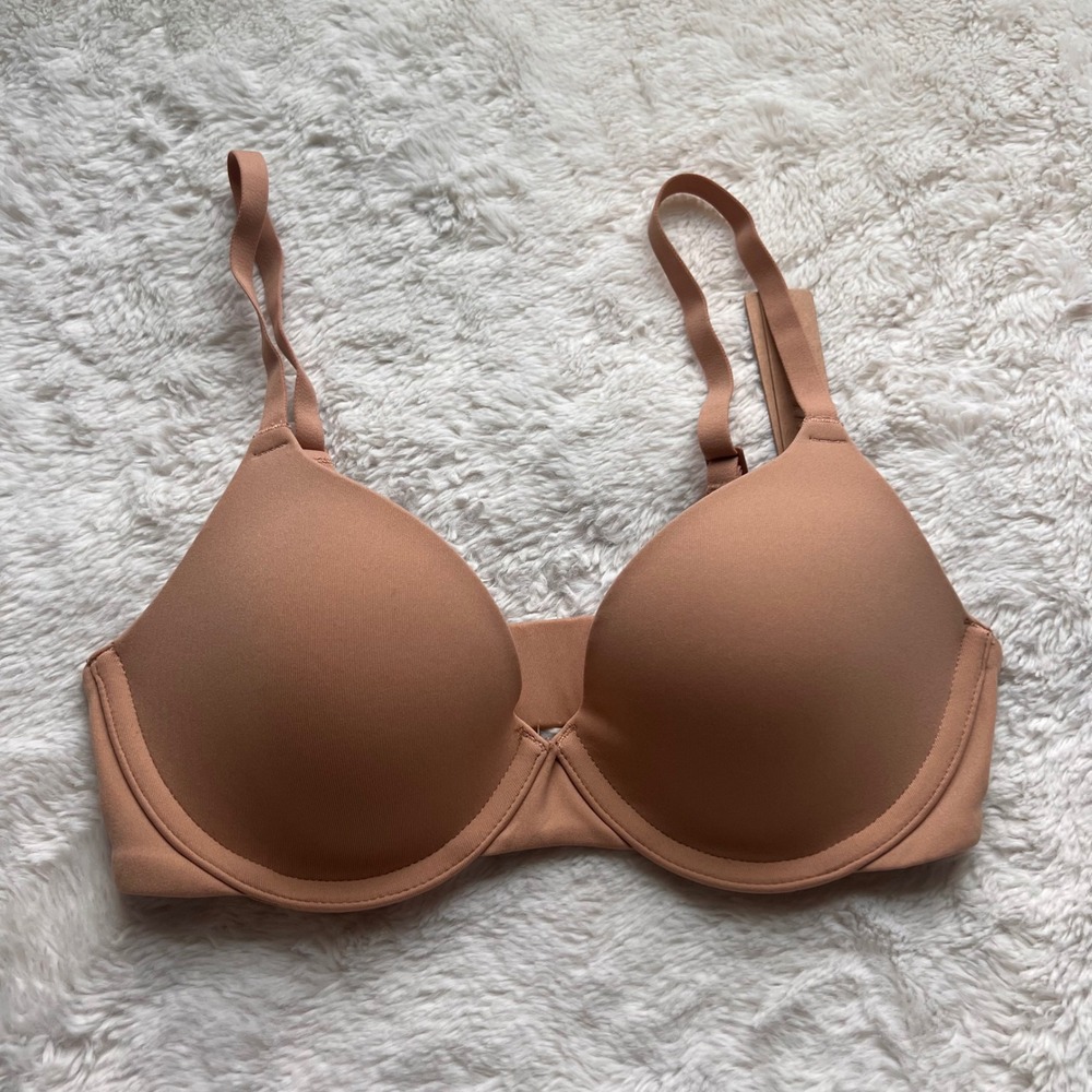 SKIMS Fits Everybody T-Shirt Bra Ochre Underwire Padded BA-DEM-9221 Size 30B NEW